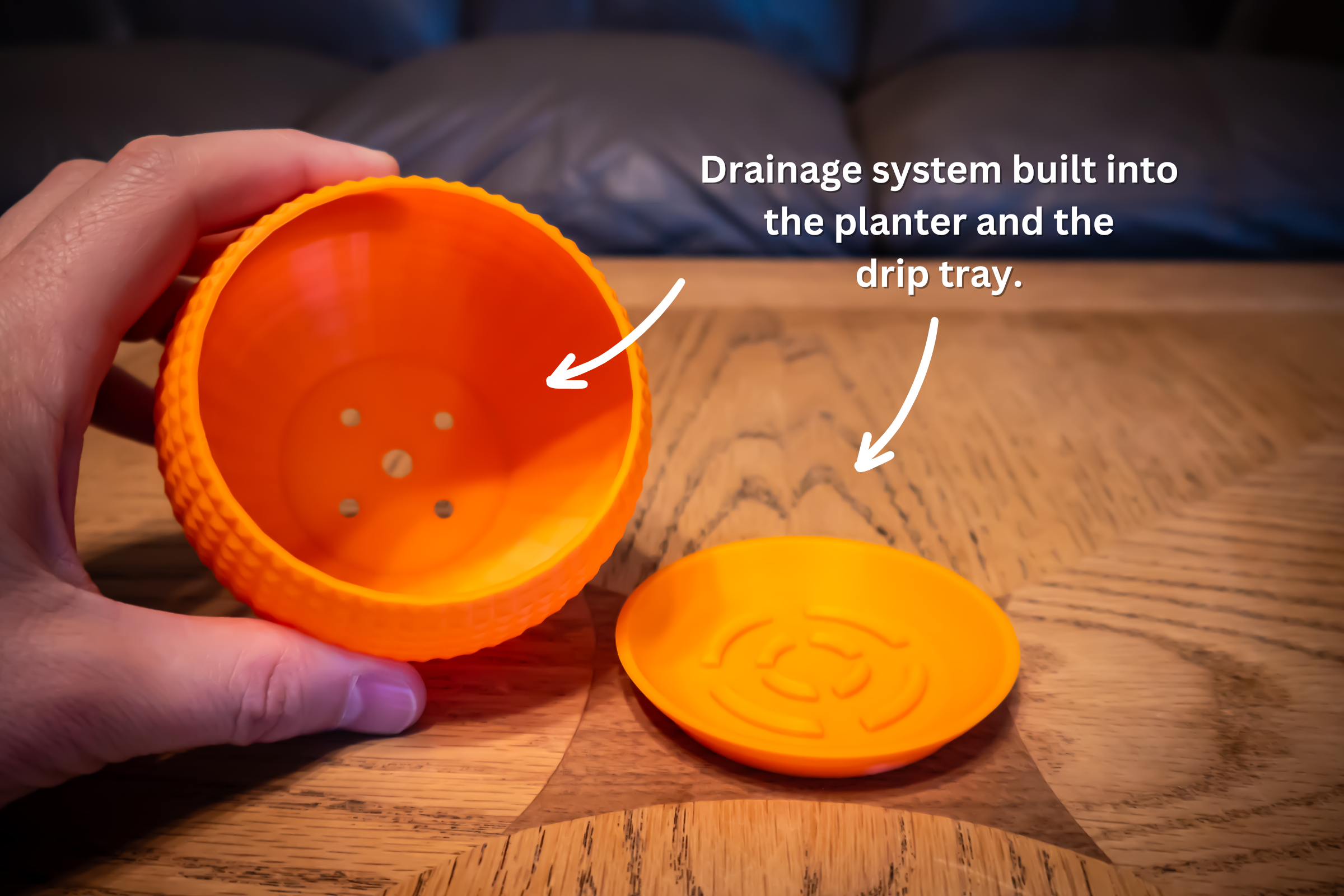 3D Printed Textured Planter 4"/6" (Plant not included) - Image 2